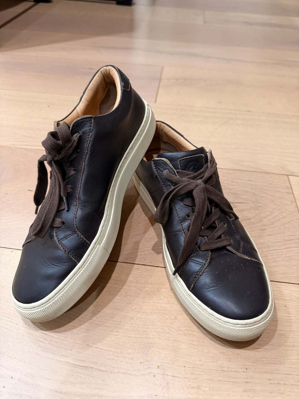 Greats Brooklyn Leather Low Top Sneakers Brown size us 7